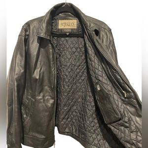Vintage M.Julian Wilson Men Black Leather Jacket Thinsulate Lining M